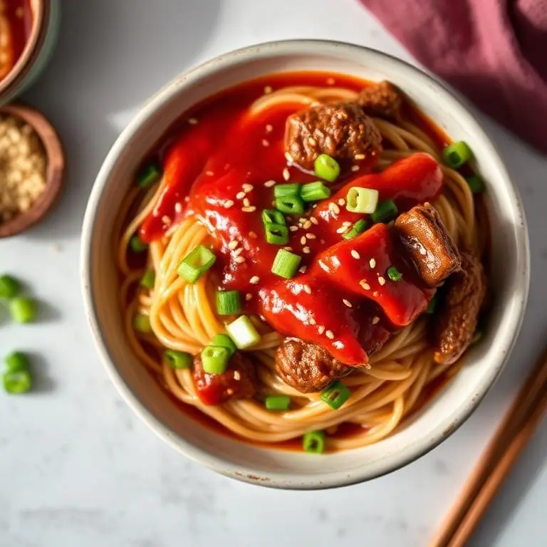 Spicy Korean Gochujang Beef Noodles