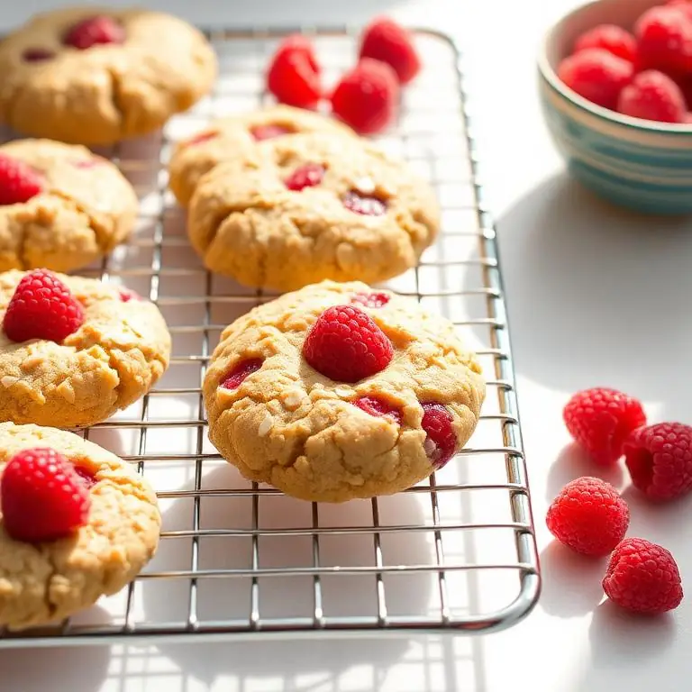 Oat Flour Lemon Raspberry Cookies