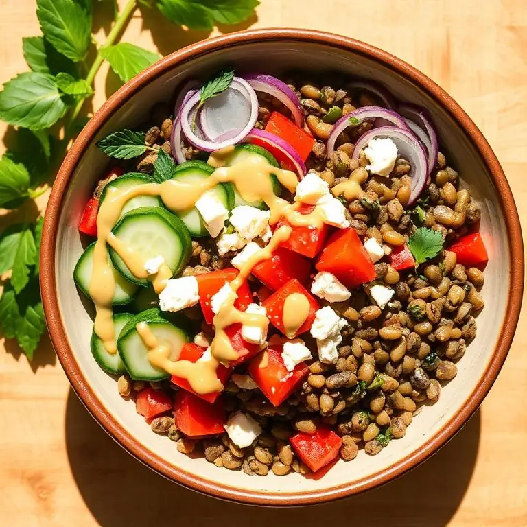 Simple Mediterranean Lentil Bowls